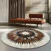 Amerikanischer Retro Runder Wohnzimmerteppich Leichte Luxus Teppiche für Schlafzimmer Heimdekoration Couchtischmatte Lounge Teppich Stuhlmatten