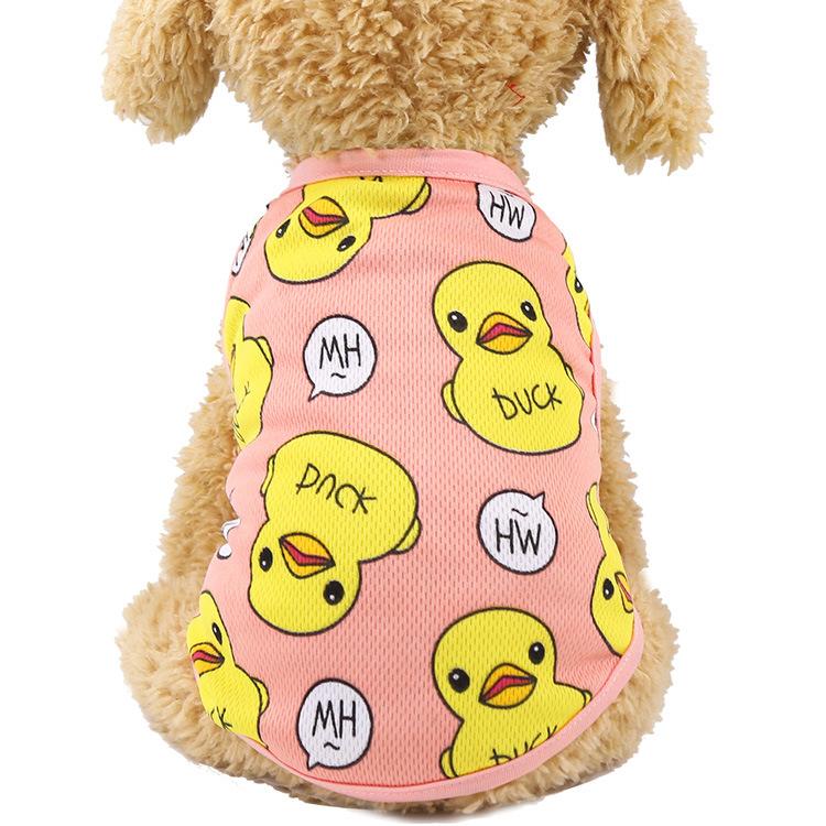 Summer Duck Cartoon Pet Dog Clothes Puppy Vest Shirt Chihuahua Yorkshire Terrier Puppy Dog Cat Clothing XS