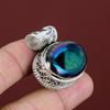 Mystisk eld Labradorit Hänge Naturlig Ädelstenssmycken 925 Sterling Silver Hänge Handgjort Hänge Antikt Vintage Smycken Gåvor Till Hustru