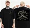 T-shirt in Cotone da Uomo con Motociclette Streetwear Vintage Retro Casual Stile Grunge - Maglietta Estiva da Uomo in Cotone Grafica