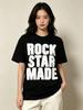 Rock Goth Fashion Punk Grunge Hip Hop Rap Vintage Letter Print Short T-Shirt Casual Y2K Streetwear