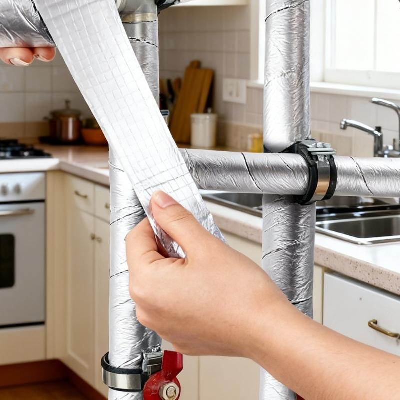 2 Rolls 32.81FT Winter Pipeline Insulation Tape Adhesive Pipe Wrap Tape Outdoor Indoor Winter Freeze Protections