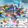 Neue Ozean-Serie Kinder Elektrische Magnetische Schwebebahn Schienen Würfel Bausteine 3D Junge DIY Magnetische Montage Spielzeug Auto
