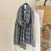 New British Women Scarf Versatile Linen Plaid Cotton And Linen Scarves Thin Long Shawl Autumn And Winter Vintage Scarf 80*190Cm