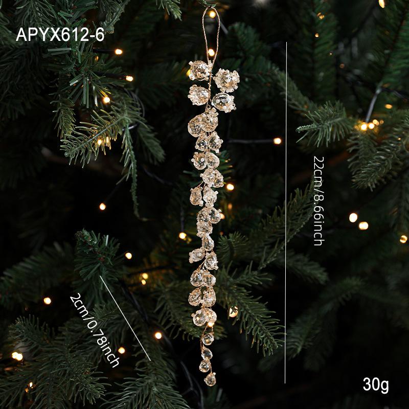 

New Transparent Acrylic Crystal Ice Grape Skewer Pendant Pearl Water Droplet Pendant Christmas Tree Decoration Pendant