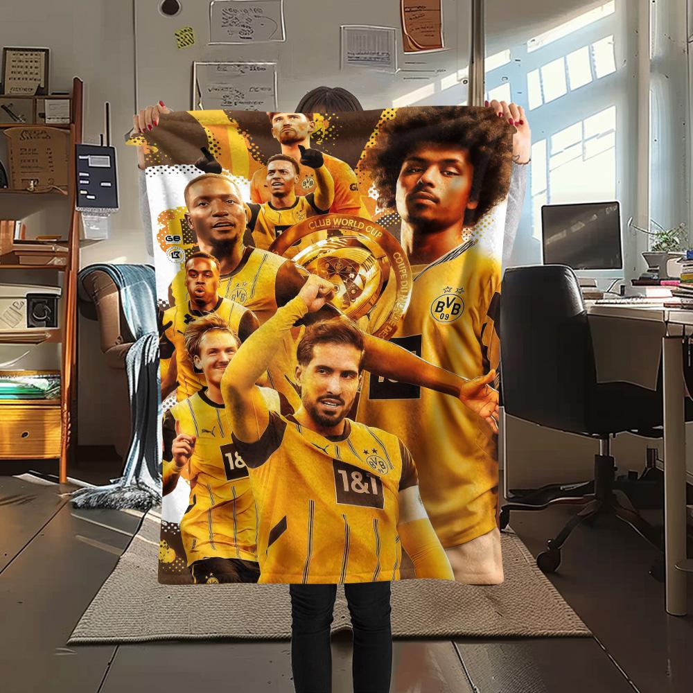 Borussia Dortmund Print FlAannel Blanket, High quality Comfortable for All Seasons, Home Decor, Warmth and Comfort