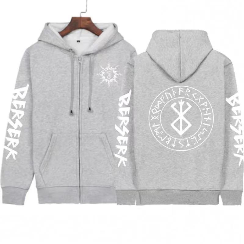 Anime Berserk Zipper Hoodies Men Women Harajuku Fashion