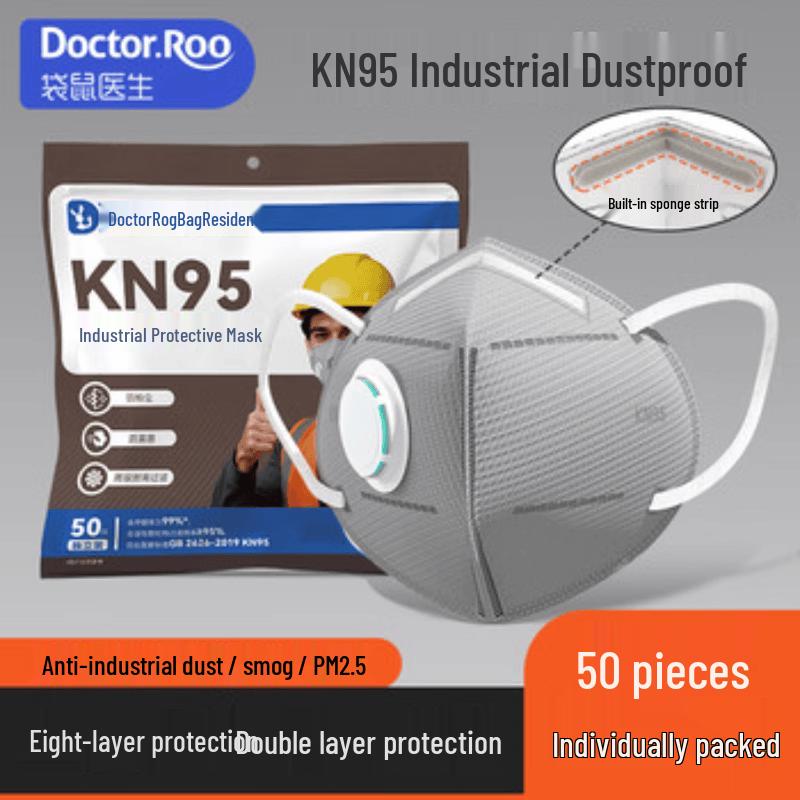 DR.ROOS KN95 Industrial Activated Carbon Dust Mask with Breathing Valve