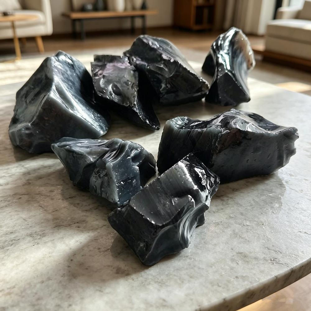 Apache Tears Crystals Natural Black Obsidian Quartz Stones Metaphysical Reiki Healing Energy Healing Stone Home Decoration Stone