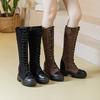 Korean version of long boots women's elastic boots 2025 autumn and winter boots with a thick sole increase of 9 cm fashion versatile trend