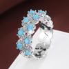 Royal Sapphire Curved Zircon Ring - Luxurious, Versatile Pure Copper Jewelry for Women