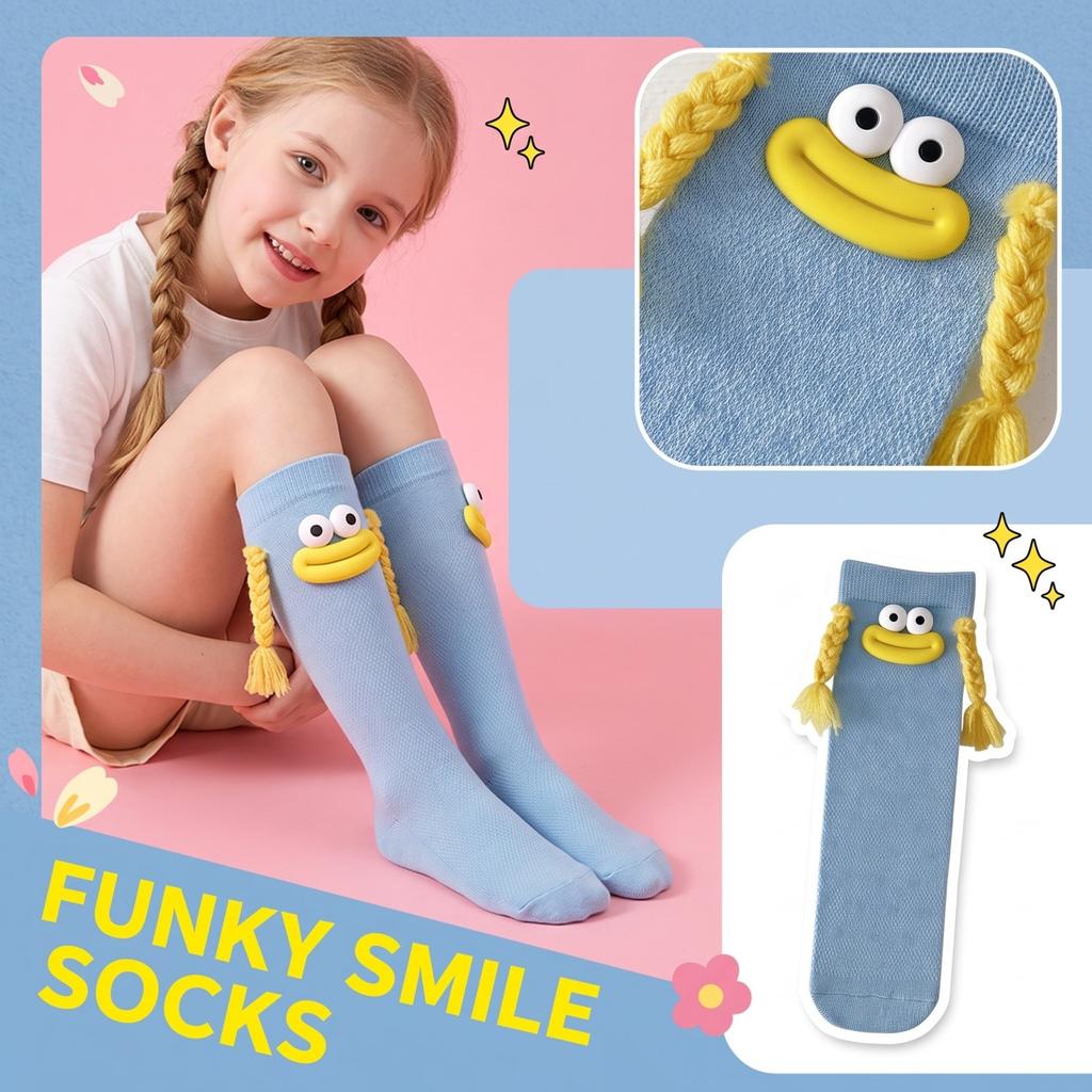 Girls' Colorful Long Tube Socks with Fun Design for Daily Wear