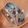 Bohemian Women's Couple's Fashionable and Elegant Glass Zircon Gift Ring