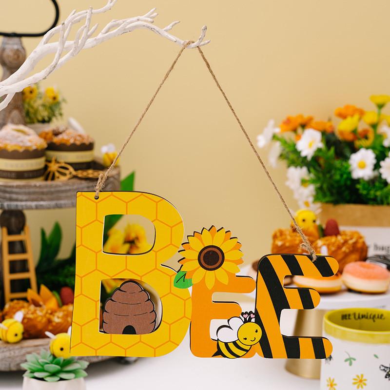 Bee Adorable Wooden Letter Sign Cheerful Yellow Bee Decor For Spring Summer Styling Home