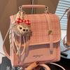 Schoolbag Korean Plaid Backpack Women's 1011 New Commuter Backpack College Student School Bag Fashion Travel Backpack Women
