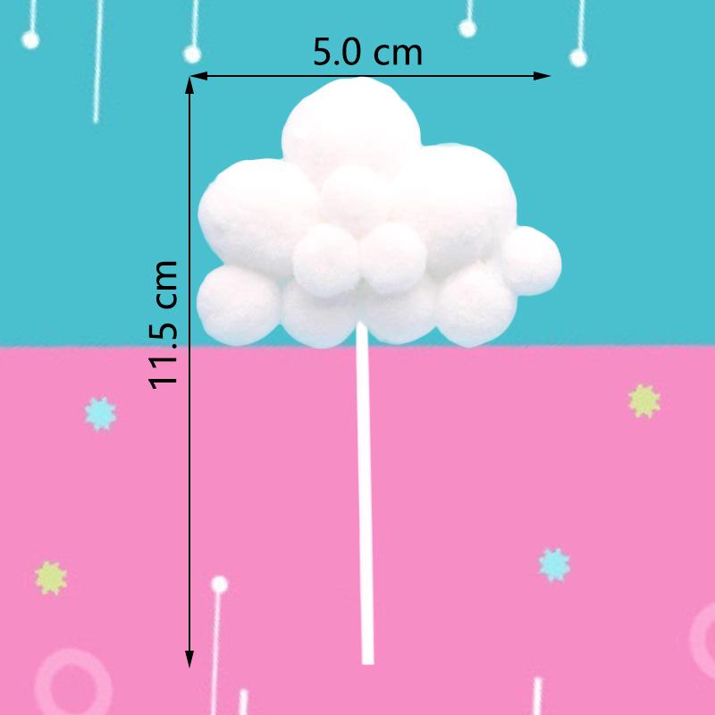 3D Cloud Cake Decoration Inserts: White & Pink, Small & Long Styles