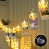 1PC1.5M10 LED battery box heart-shaped clip light string,excluding battery,used for party,bedroom,dormitory,wedding decoration
