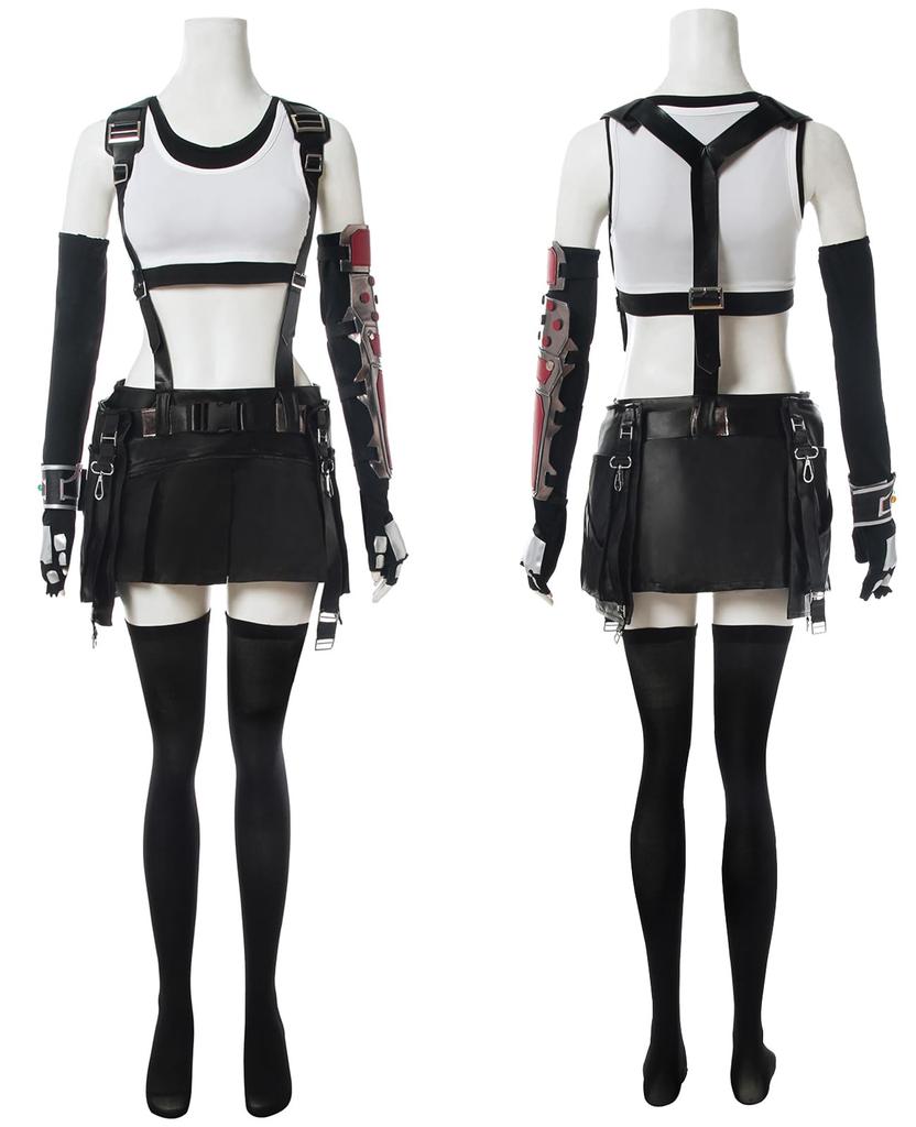 Tifa Cosplay Fighting FF7 Cosplay Event Tifa Costume with All Accessories Fighting Size [NSPSTT] Suit, Costume, Costume, (Tifa Suit, LL)
