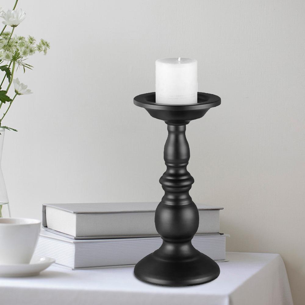 Polished Surface Pillar Candle Holders Iron Metal Candle Stand Home Decoration