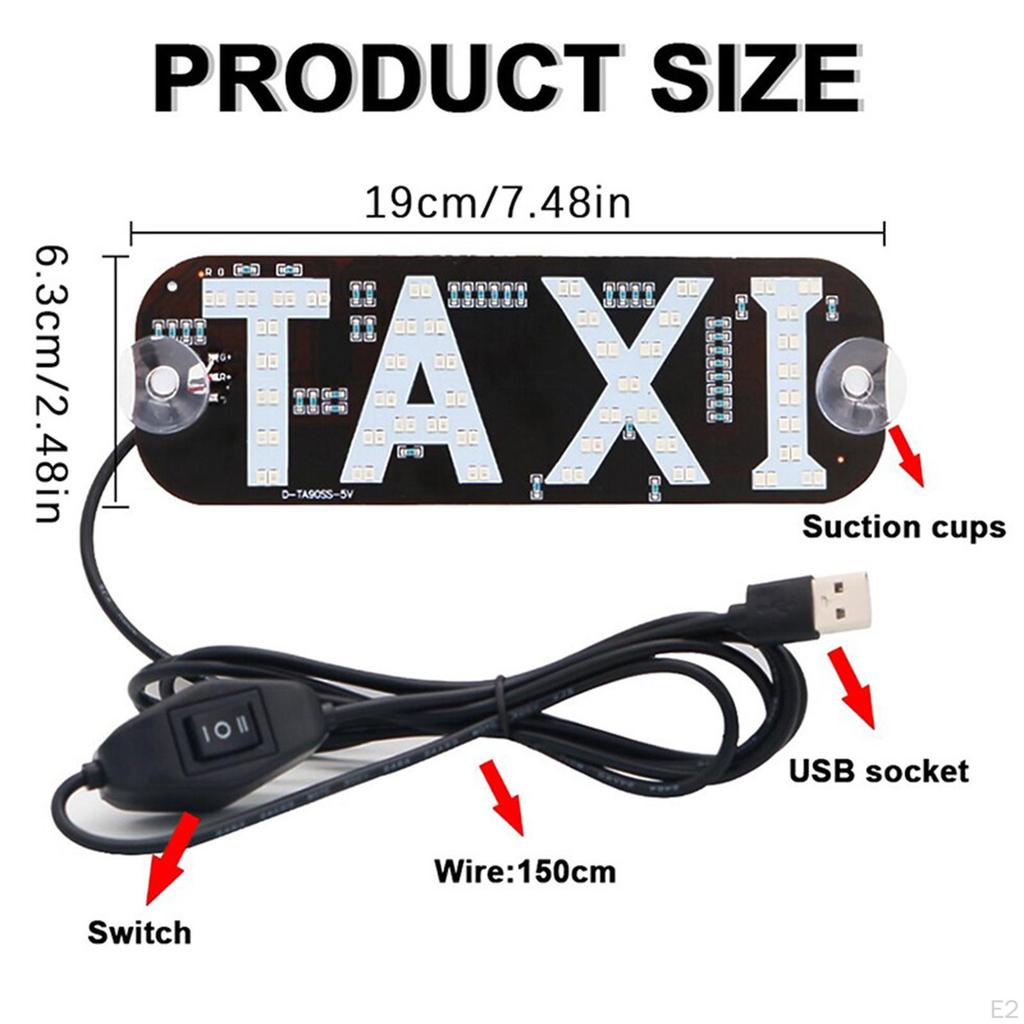 Taxi Light Sign Decor High Accessories Practical Durability -6V 2 Color Changeable USB