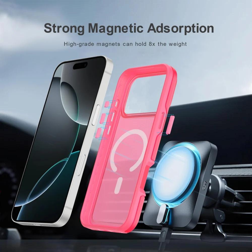 3in1 Heavy Duty Otter Armor Box Defender XT Clear Magnetic Case for IPhone 17 Pro Max Air Transparent Shockproof Bumper Cover