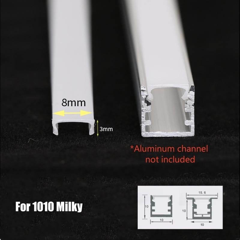 

0,5 м светодиодный алюминиевый профиль рассеиватель молочно-белый черный чехол из поликарбоната для U/V/W/Y-образного канала жесткий стержень полоса света замена абажура 0.5m