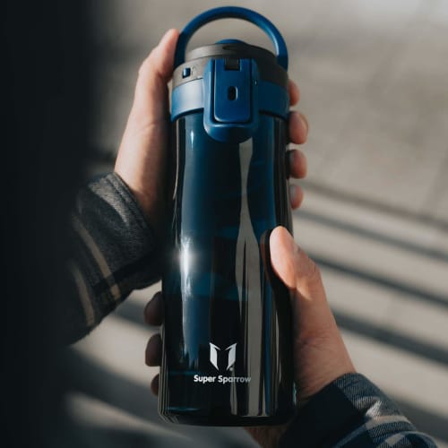 Super Sparrow 1 Liter Water Bottle - Wide Mouth TouchGulp Water Bottle - Leakproof, BPA-Free Tritan Drinking Bottle - Lightweight and Sustainable for