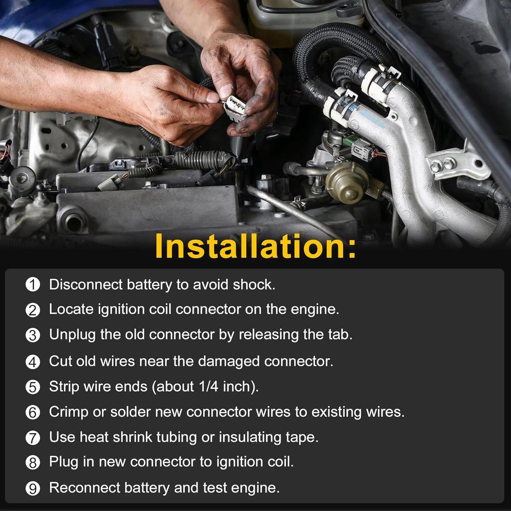 2pcs Ignition Coil Connector Plug for Hyundai Accent 1.6L 12-20 for Hyundai Elantra 1.8L 11-16 for Hyundai Tucson 2.0L 14-20 No.PT2910/S2928 Wiring