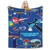 Pete The Cat Stars Comic Warm Blanket  Aesthetic Plane Travel Throw Blanket Couch Chair Flannel Bedspread Sofa Bed Cover