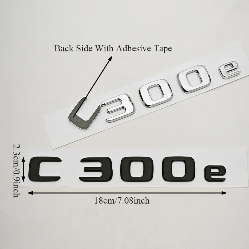 3D ABS Car Letters Rear Trunk Badge Sticker Logo C300e Emblem Decals For Mercedes Benz C300e W206 S206 Tail Marking Accessories nn1