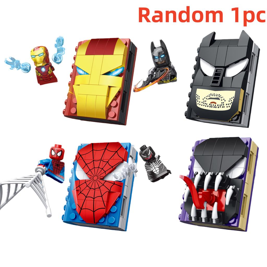 Blind Box Mini Marvel Building Blocks Figures Big Goblin Spiderman Iron Man Venom Captain Hawk Deadpool Technic Armor Gift Toys