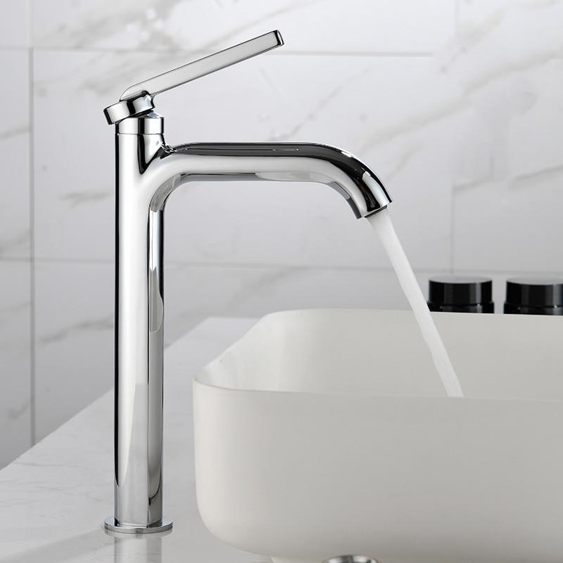 Tuqiu New Basin Faucet Black Chrome Basin Faucet Cold And Hot Brass Mixer Sink Tap Single Lever Deck Mounted Water Tap
