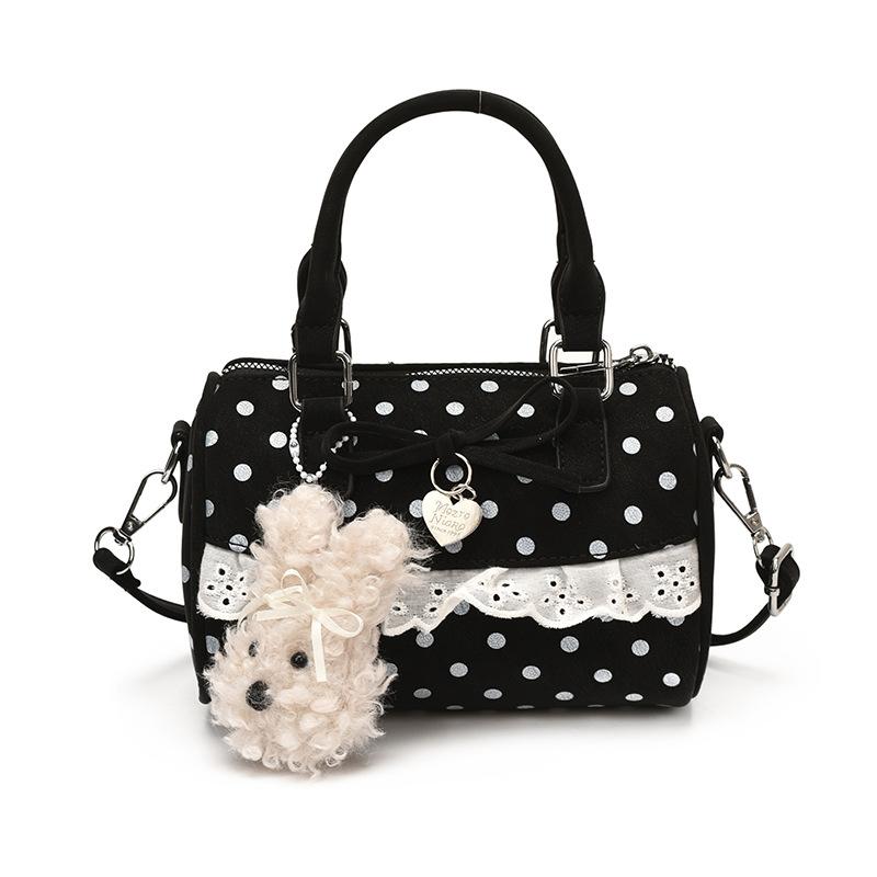 Borsa a Mano Moda Borsa Cuscino Semplice Boston Pois Borsa a Spalla Borsa Casual