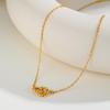 Accessories, Stylish Simple Stainless Steel Twist Double Ring Necklace, Gold Ladies Accessories