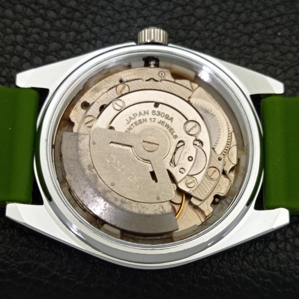 VINTAGE REFURBISHED SEIKO 5 AUTOMATIC 6309A JAPAN MENS GREEN WATCH a441246-4 Sk-a441246