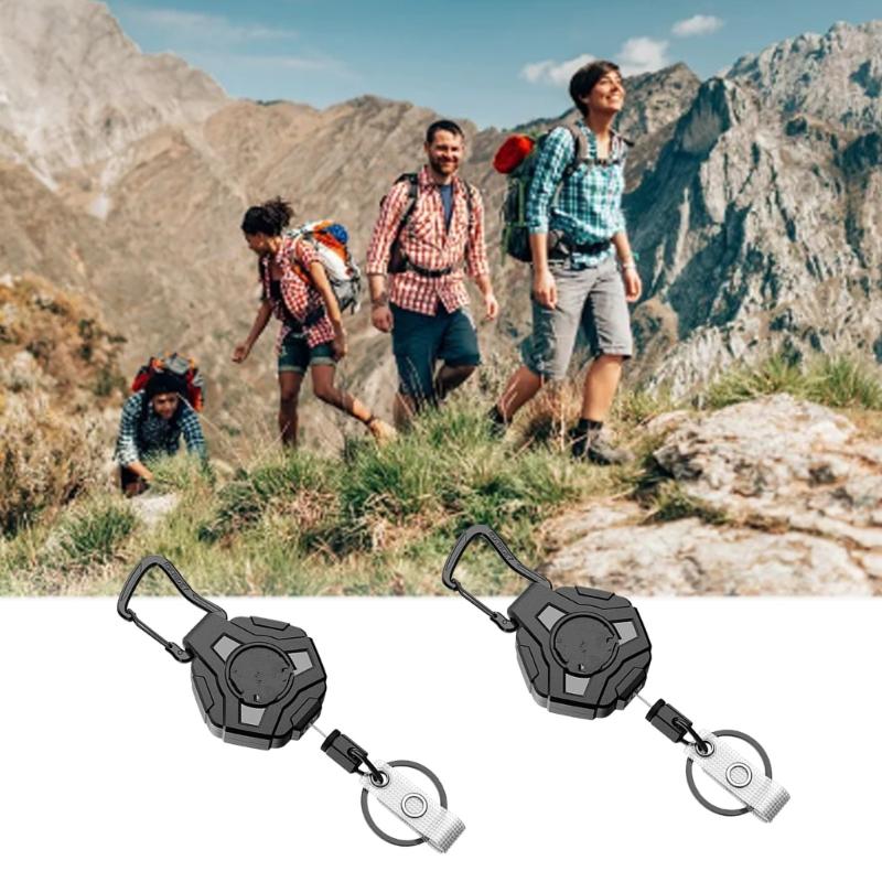 Wysuwany Uchwyt na Identyfikator Klamry z Linki Stalowej Brelok Łańcuszek Outdoor Antykradzieżowy Breloczki Narzędzie Wytrzymały