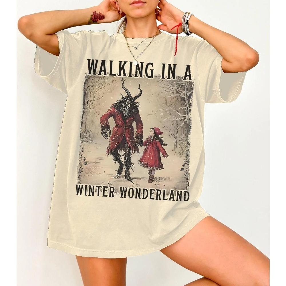 

Clumpus Winter Wonderland T-shirt Eerie and Dark Holiday Horror Grotesque Christmas Shirt Fairyland Christmas Patterned S