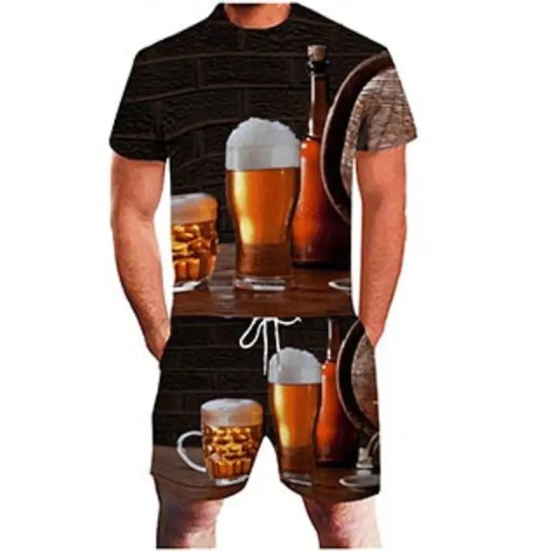 3D Print Summer Tracksuit Men's Short Sleeve T-shirt And Shorts Set Fashion Streetwear 2-Piece Sportswear