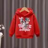 2025 New Hippo Printed Children's Hoodie Soft and Breathable Fabric Hoodie Long Sleeve Sportswear for Girls' Casual Daily Clothing