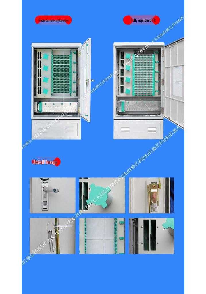 Rainproof Fiber Optic Distribution Box, 288-core, SMC, Cold-rolled Steel, 216-core, Compatible with Telecom, China Unicom, and China Mobile Networks.