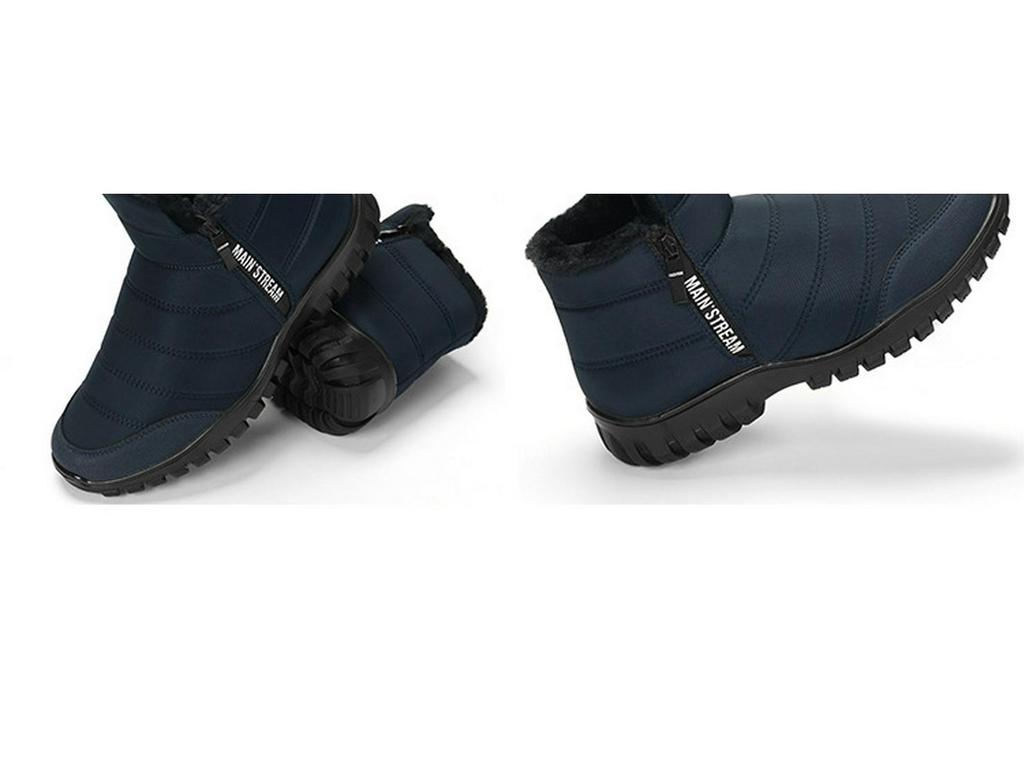 Botas de Neve de Inverno Masculinas Tamanho Plus: Forrado com lã polar, Quente, Zíper duplo, Sola PU de cano alto