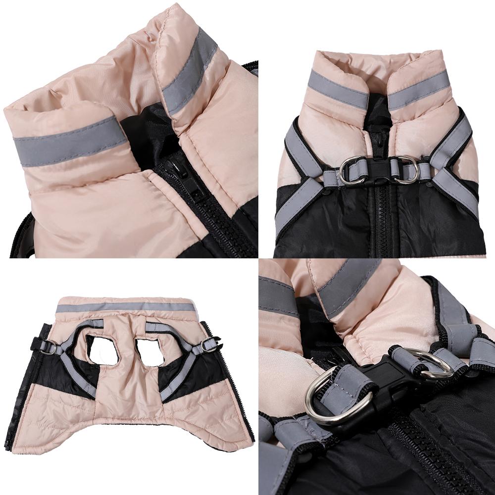 Cat Costume Zipper Waterproof Warm Cats Pug Coat With Harness For Small Medium Cats Dogs Kitty Puppy Reflective Clothes Outfits