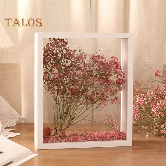 Holz-Fotorahmen, durchsichtiger, doppelseitiger Ausstellungsständer, rustikaler schwebender Bilderrahmen für den Schreibtisch, zur Präsentation getrockneter Blumen, DIY-Bastelarbeiten