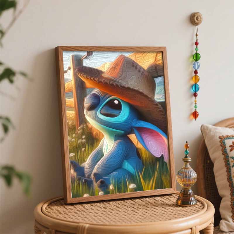 Disney Cowboy Stitch animation digital oil painting diy handpainted coloring painting home decoration art supplies craft wall decor kit