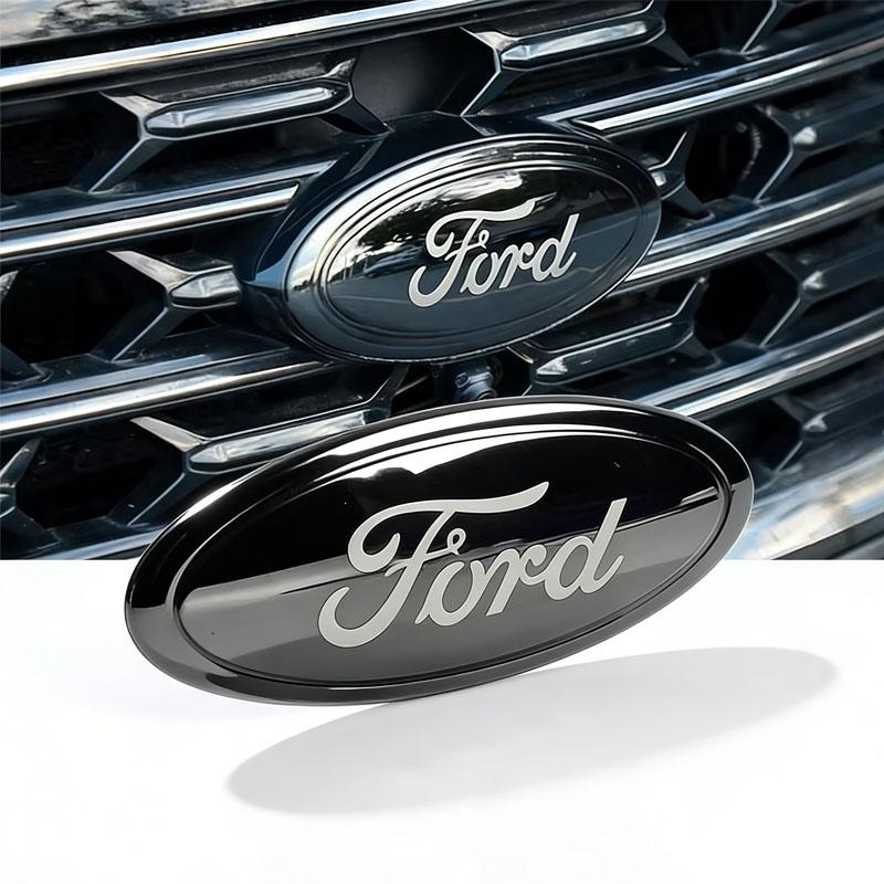 3pcs Car Front j2 Emblem Rear Logo For Ford Escape Escort Mondeo Edge Taurus Explorer Territory Focus Sedan Steering Wheel Stickers