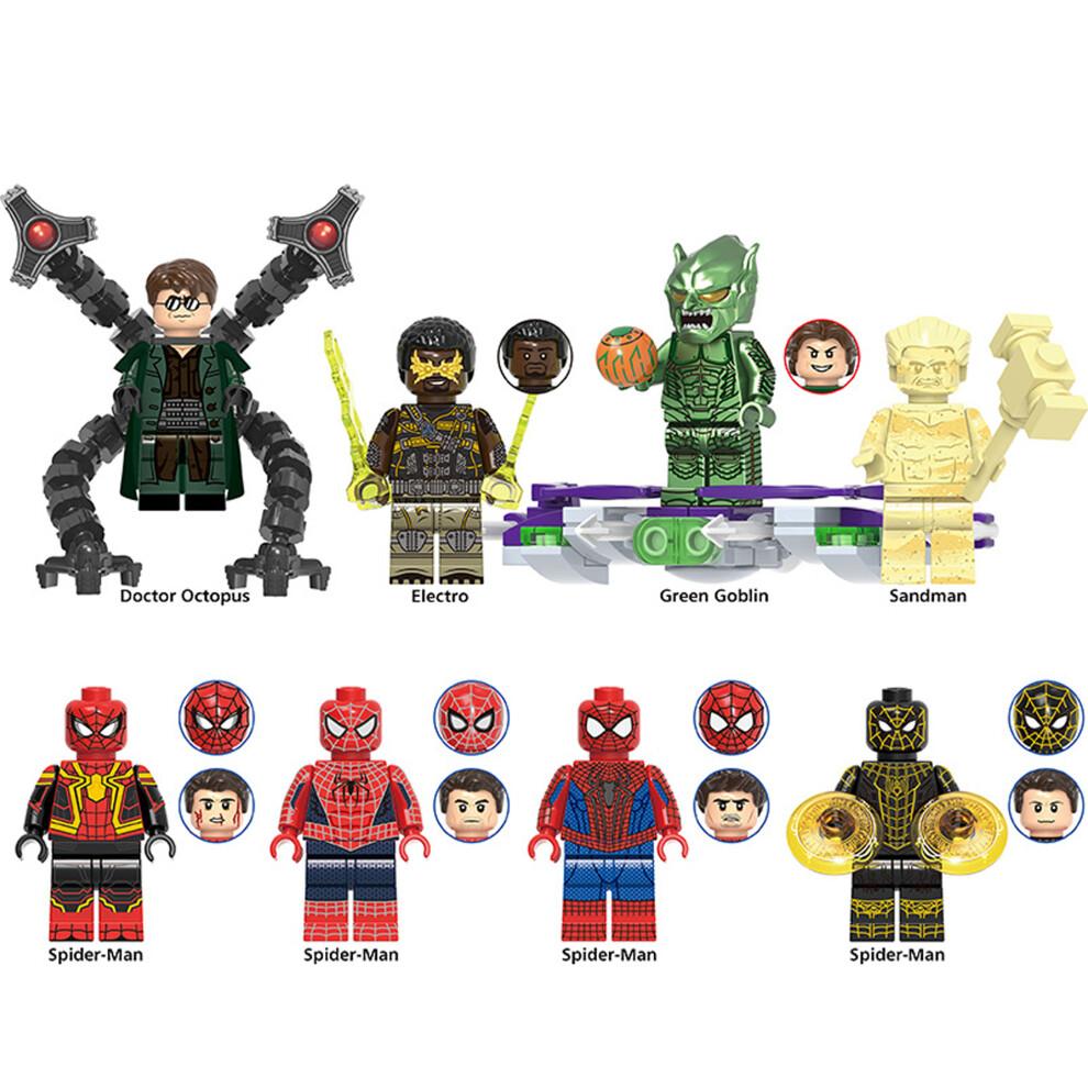 8PCS Super Hero Dr. Octopus Green Goblin Spider-Man Blocks Minifigures Children's Toy Kids Gifts