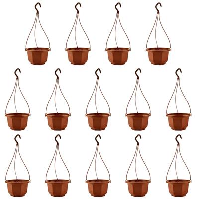 14PCS Plastic Flower Pot Chain Plant Basket Planter Holder Hanging Balcony Decor
