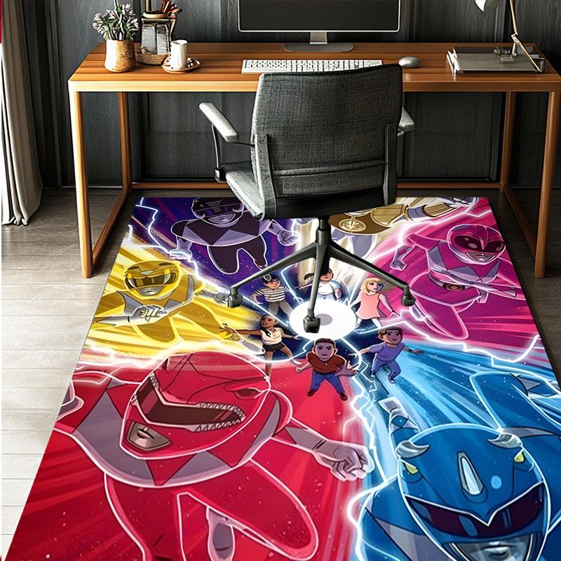 Mighty Morphin Power Rangers Pattern Rug, Indoor/Outdoor Mat, for Picnic, Gameroom, Bedroom, Office, Living Room, Home Decor Carpet, Birthday Gift