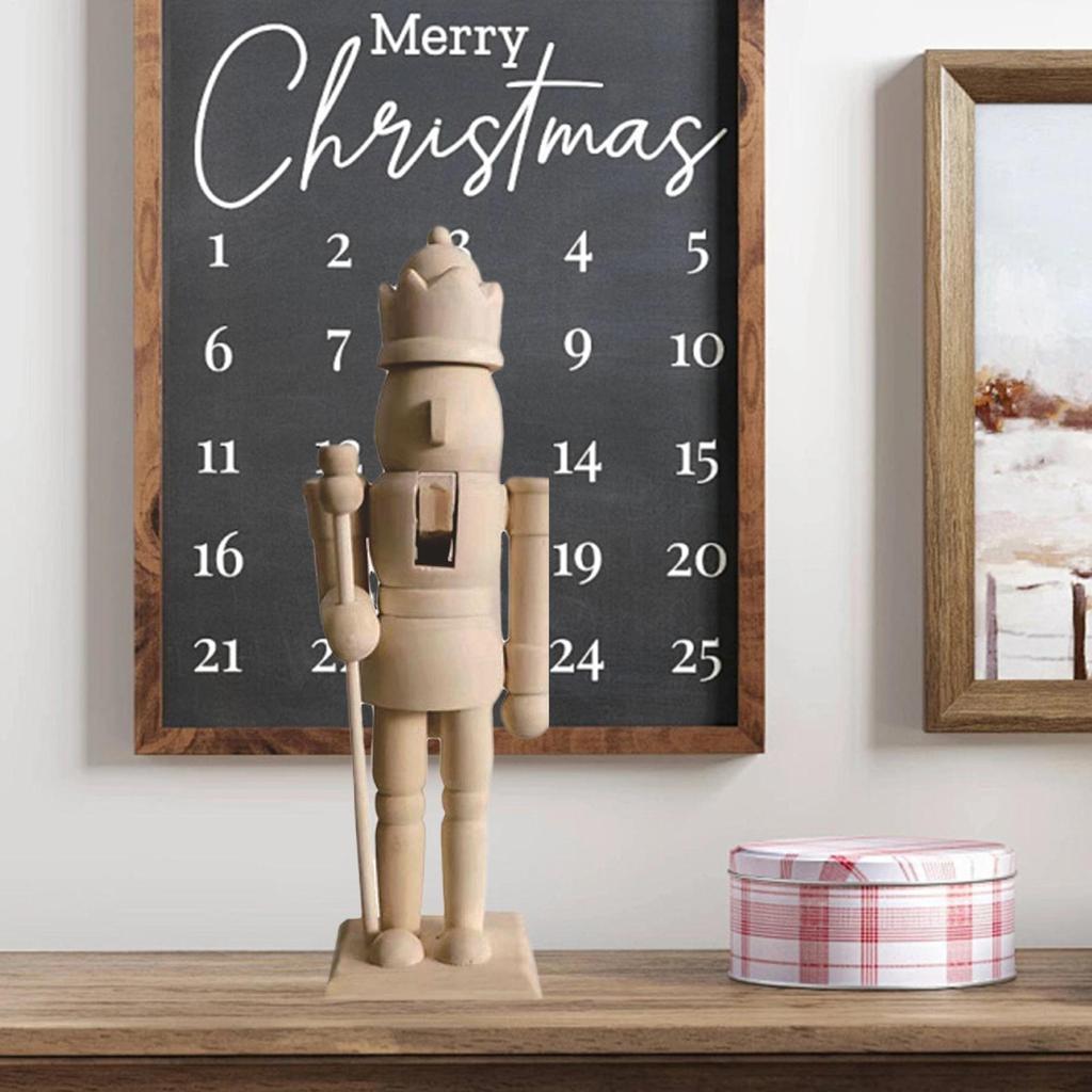 20cm Wooden Nutcracker Unpainted Handicraft Paint Your Own Nutcracker Figures Wood Nutcracker Unfinished With Paint Kit For Kids