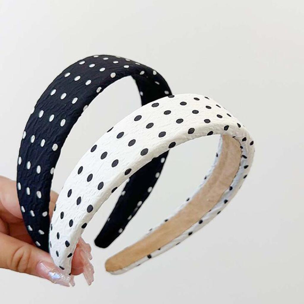 PROLY New Fashion Headband For Women Classic Dot Point Hairband Black White Headwear Summer Cool Hair Accessories Girls
